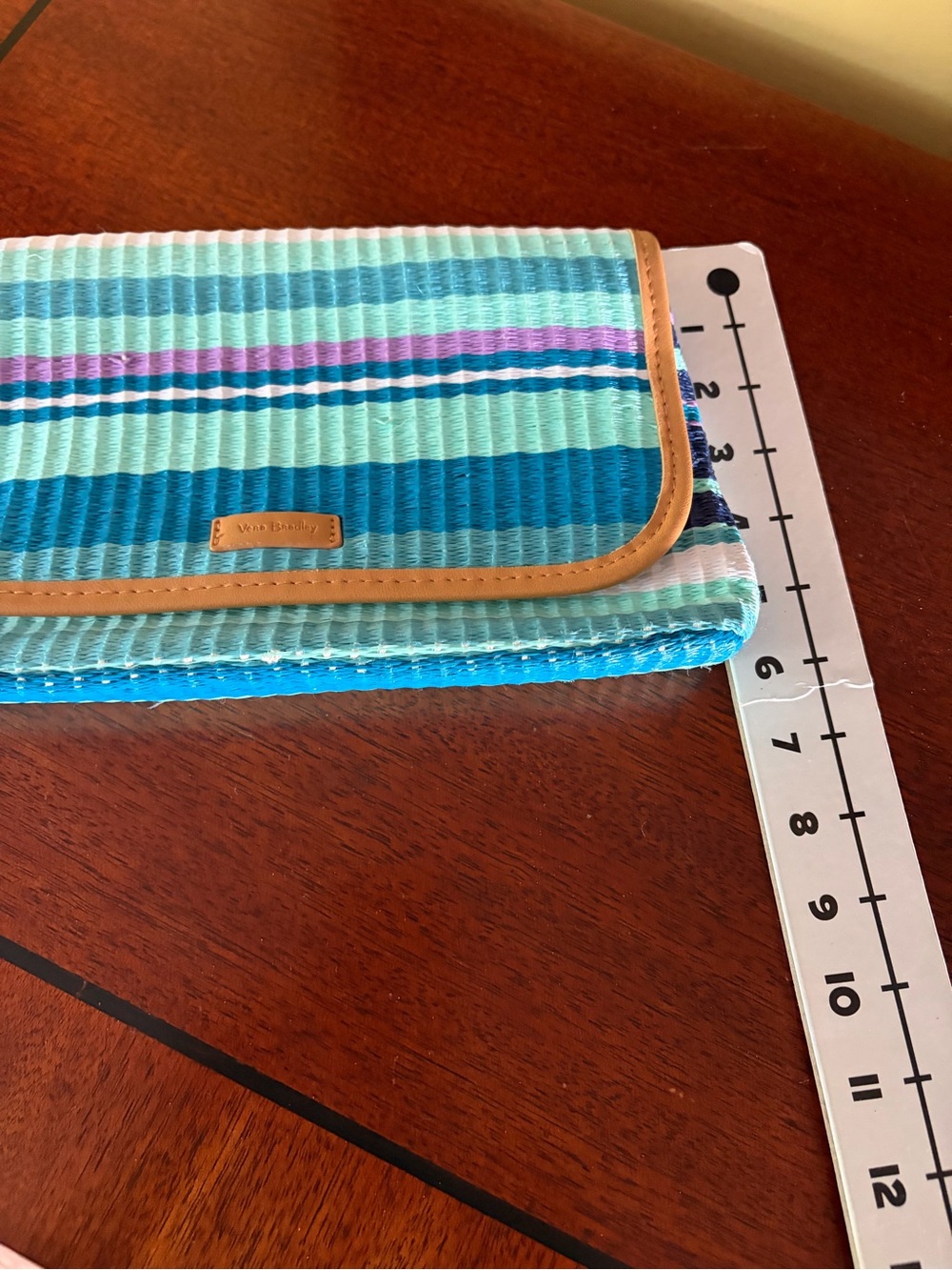 Vera Bradley Turquoise Striped Wristlet Clutch - Picture 5 of 5
